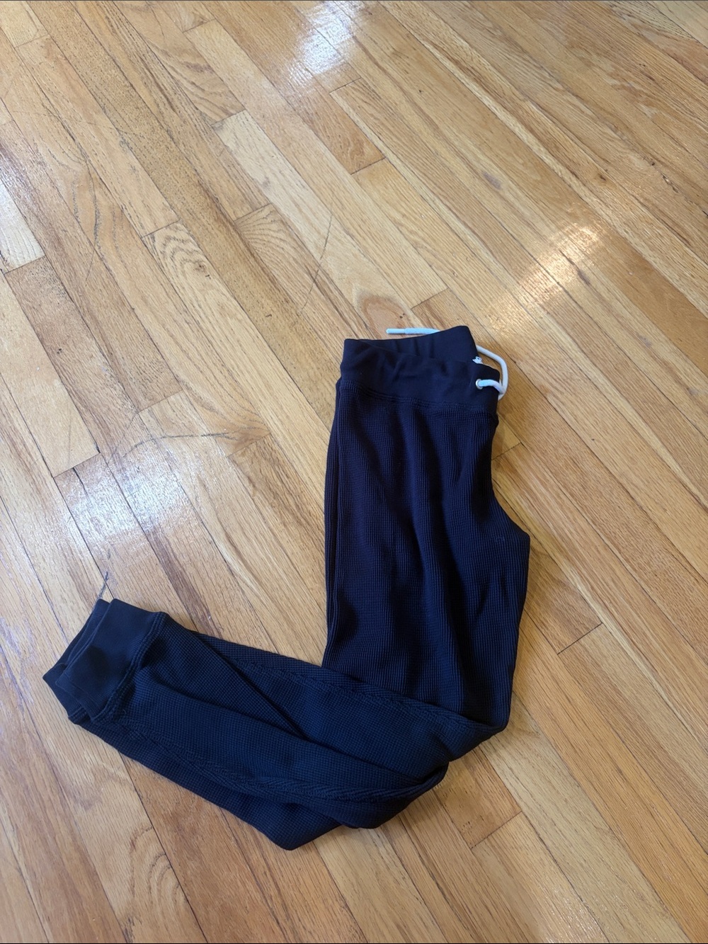 Leallo Kids Black Drawstring Jogger Bottoms Size XS